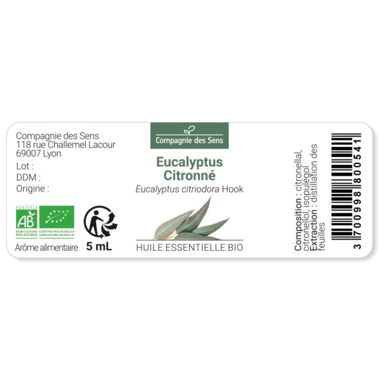 Eucalyptus citronné - huile essentielle bio - 100ml garantie chromacert® - chémo