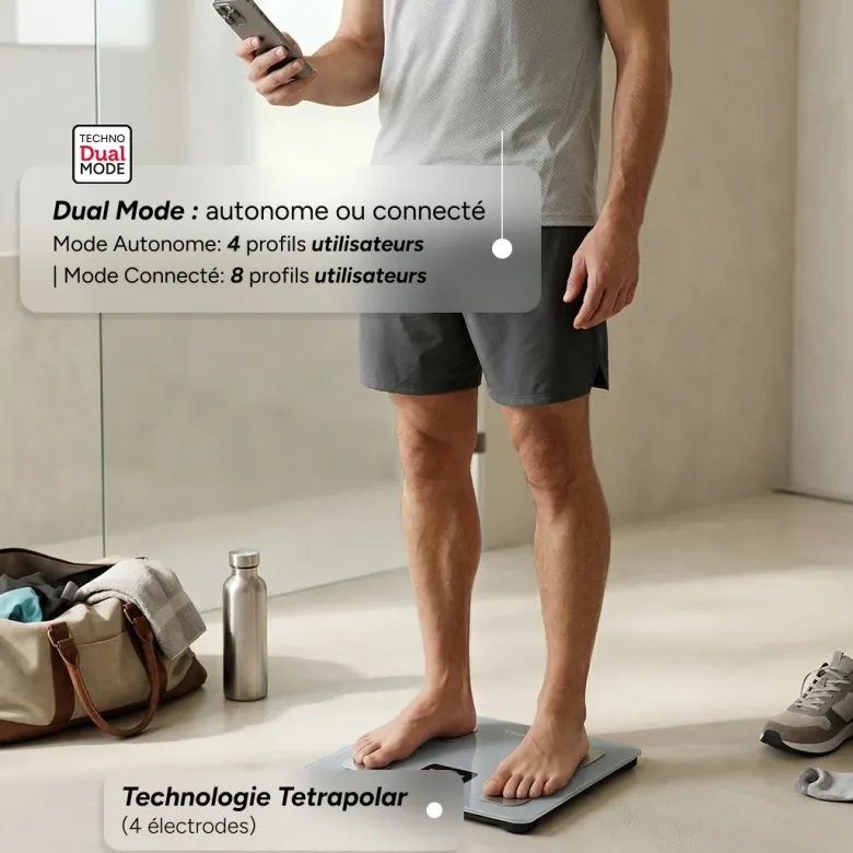Evo fit - pèse personne connecté ou autonome - impédancemètre avec écran couleur
