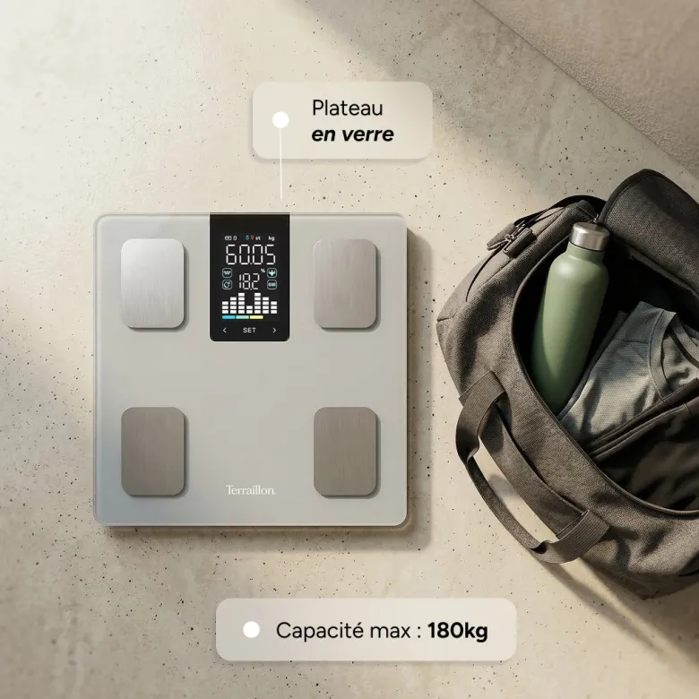 Evo fit - pèse personne connecté ou autonome - impédancemètre avec écran couleur
