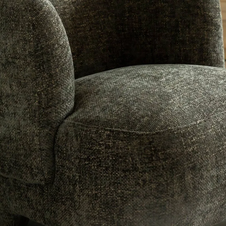 Fauteuil arrondi vert foncé