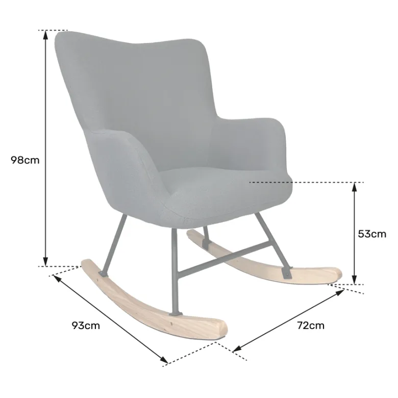 Fauteuil à bascule en tissu boucle vert kaki kaira