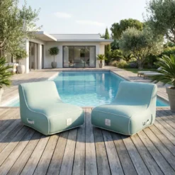 Fauteuil de jardin gonflable riviera collection soge - vert d'eau