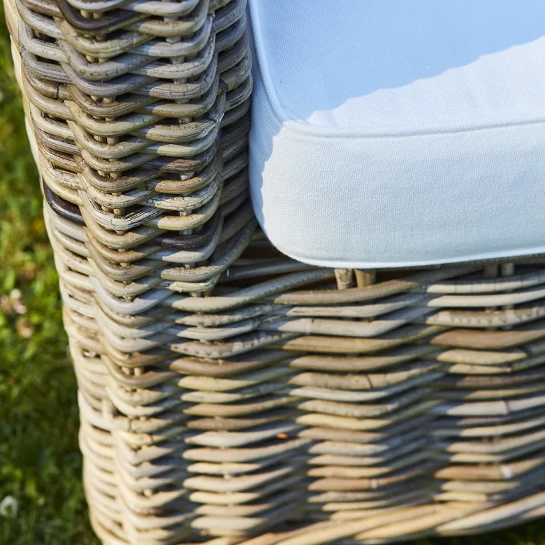 Fauteuil de jardin kubu naturel et pouf