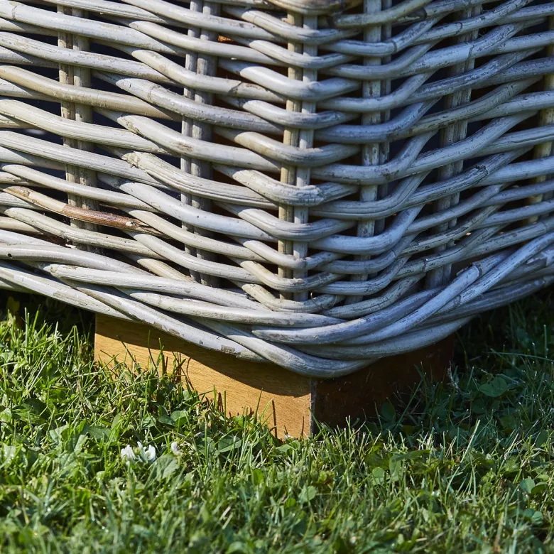 Fauteuil de jardin kubu naturel et pouf