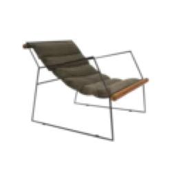 Fauteuil design, assise suspendue