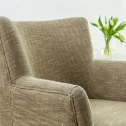 Fauteuil en coton kaki