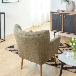 Fauteuil en coton kaki