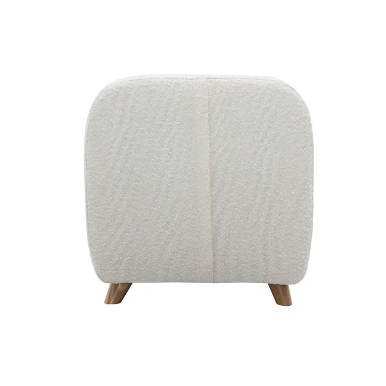 Fauteuil enfant en tissu effet laine bouclée blanc et bois clair norkid