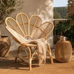 Fauteuil en rotin fleur