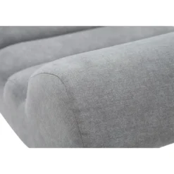 Fauteuil en tissu effet velours gris et métal noir taylor