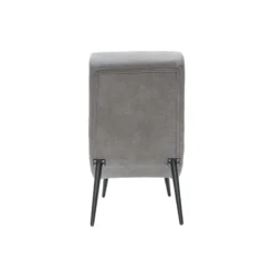 Fauteuil en tissu effet velours gris et métal noir taylor