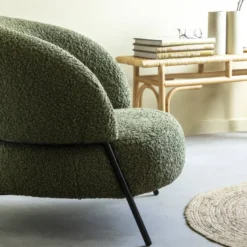 Fauteuil en tissu vert