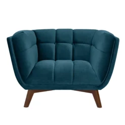 Fauteuil en velours bleu foncé - mona