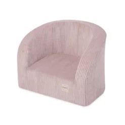 Fauteuil en velours côtelé rose