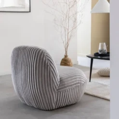 Fauteuil en velours gris