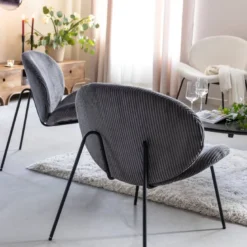 Fauteuil en velours gris