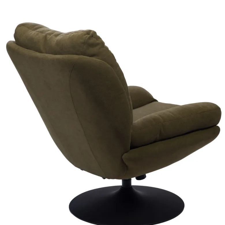 Fauteuil kaki avec piètement noiro Kaki