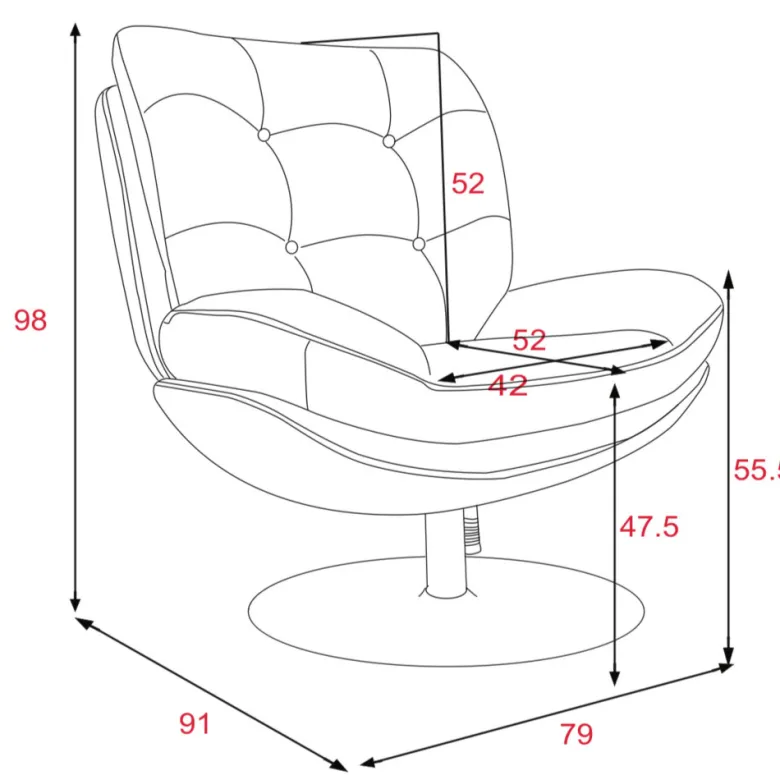 Fauteuil kaki avec piètement noiro Kaki