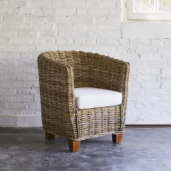 Fauteuil rond en kubu naturel