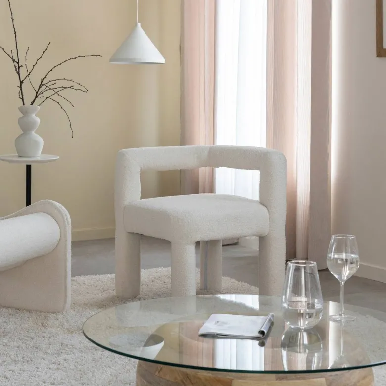 Fauteuil tissu bouclette