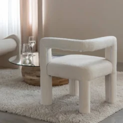 Fauteuil tissu bouclette