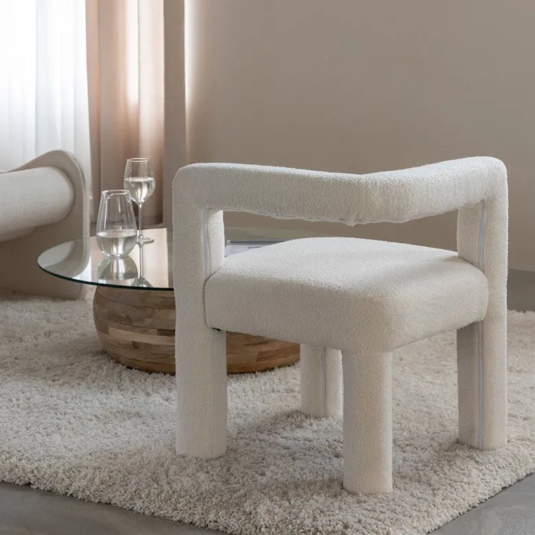 Fauteuil tissu bouclette