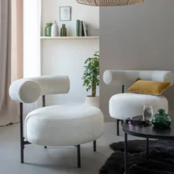 Fauteuil tissu bouclette