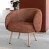Fauteuil tissu terracotta