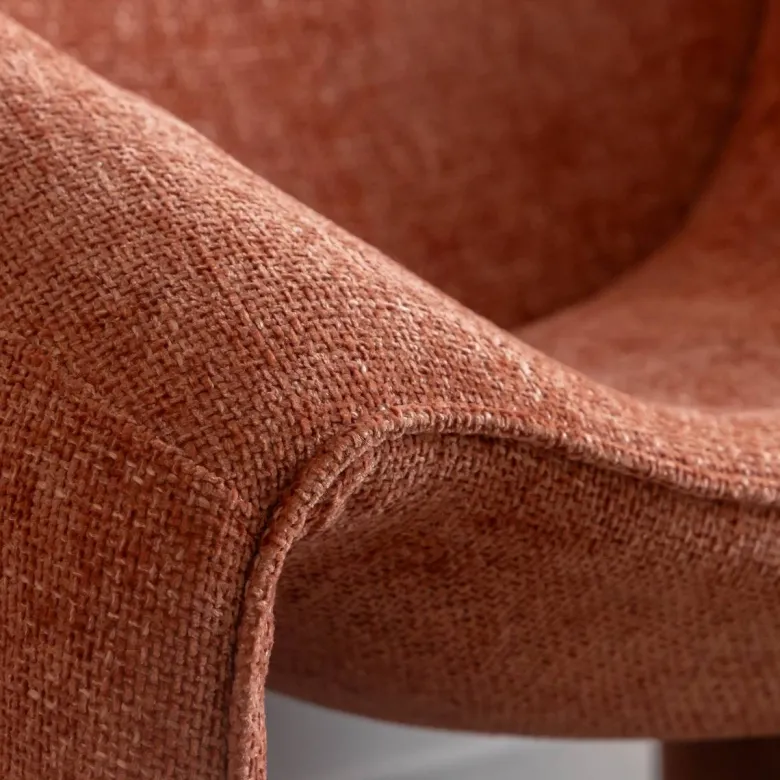 Fauteuil tissu terracotta