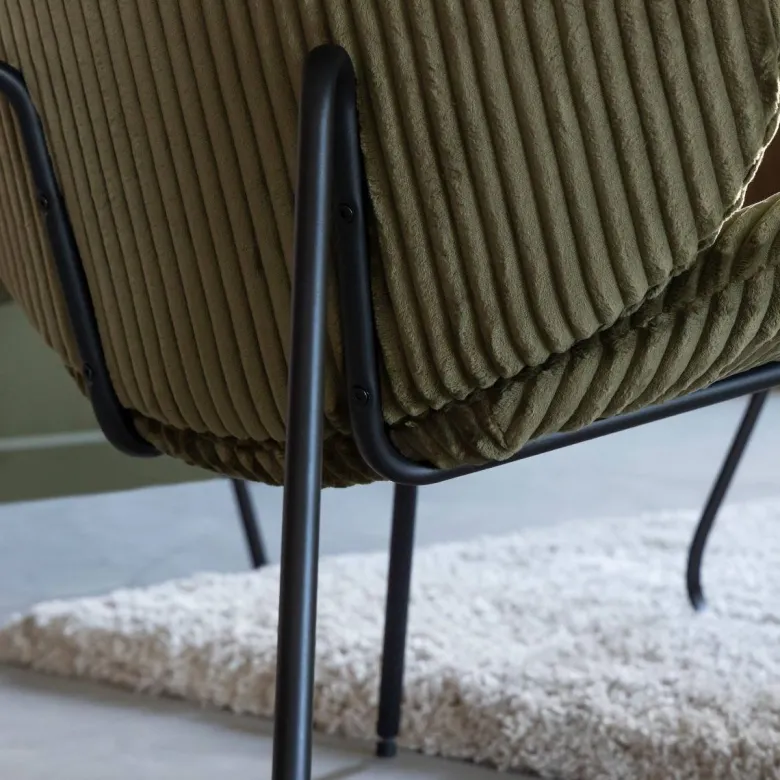 Fauteuil velours jaune