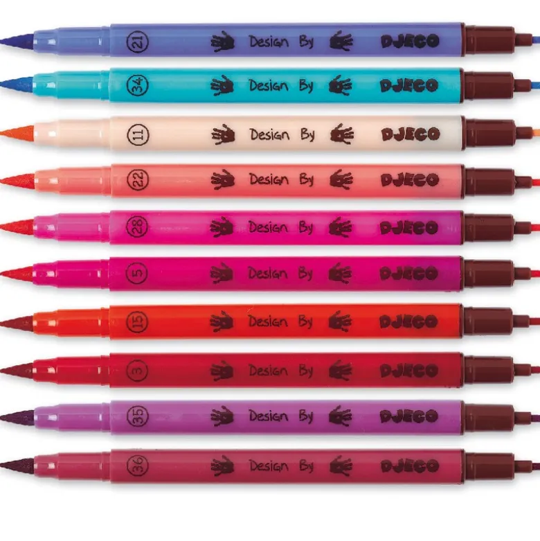 10 feutres pinceaux +6y les couleurs