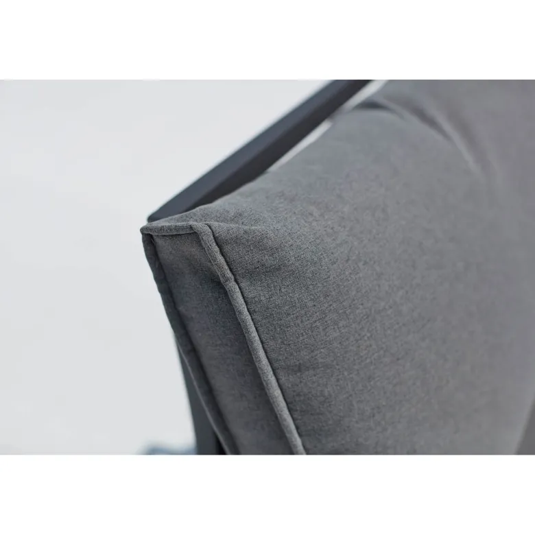 Fira salon de jardin bas 5 places en aluminium gris foncé
