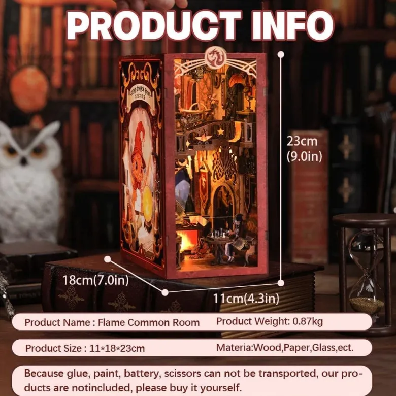 Flame common room - maquette booknook serre-livre