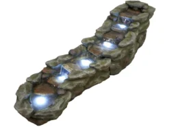 Fontaine de jardin brembo allongée rochers et pierres, avec éclairage led - ubbi