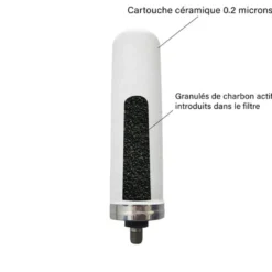 Fontaine filtrante par gravité céramique et charbon actif 16 l