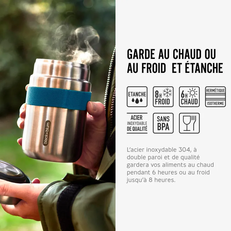 Food flask isotherme-ocean-400ml-anti-fuite-6h chaud 8h froid-avec cuillère Océan