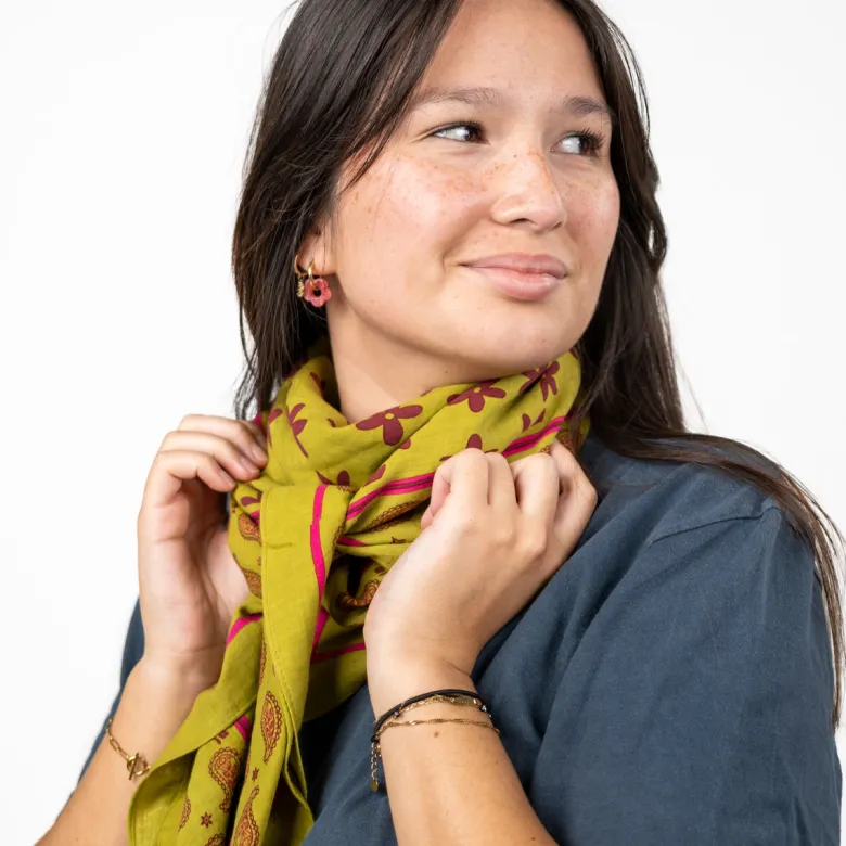Foulard femme en coton bio hélène