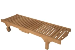 Fun - bain de soleil avec roulettes en bois teck