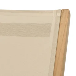 Fun - bain de soleil bois teck et textilène couleur beige