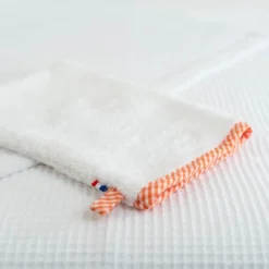 Gant de toilette en coton bio blanc