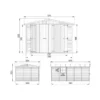 Garage en bois naturel - h222x516x324 cm 15 m² - beige