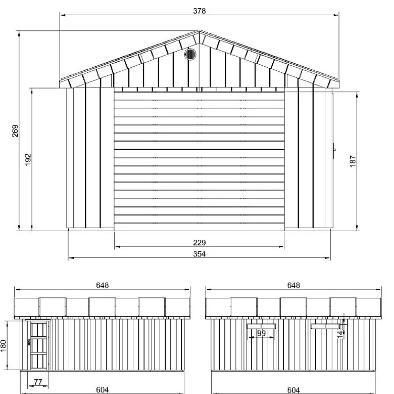 Garage qualité premium 21 m²- l378xl648 cm - jaune