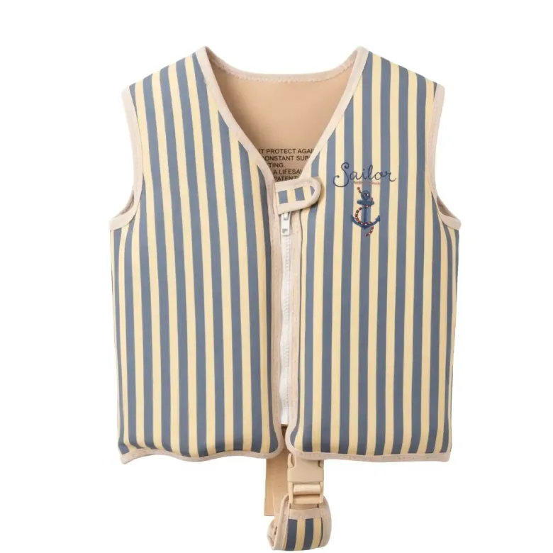 Gilet de natation pour enfant en néoprène bleu