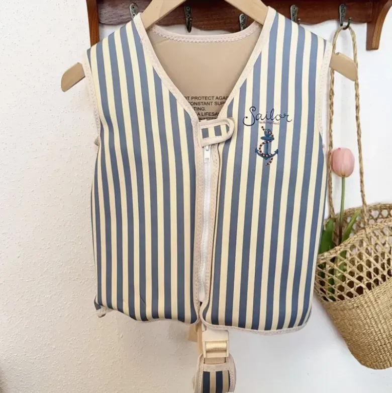 Gilet de natation pour enfant en néoprène bleu