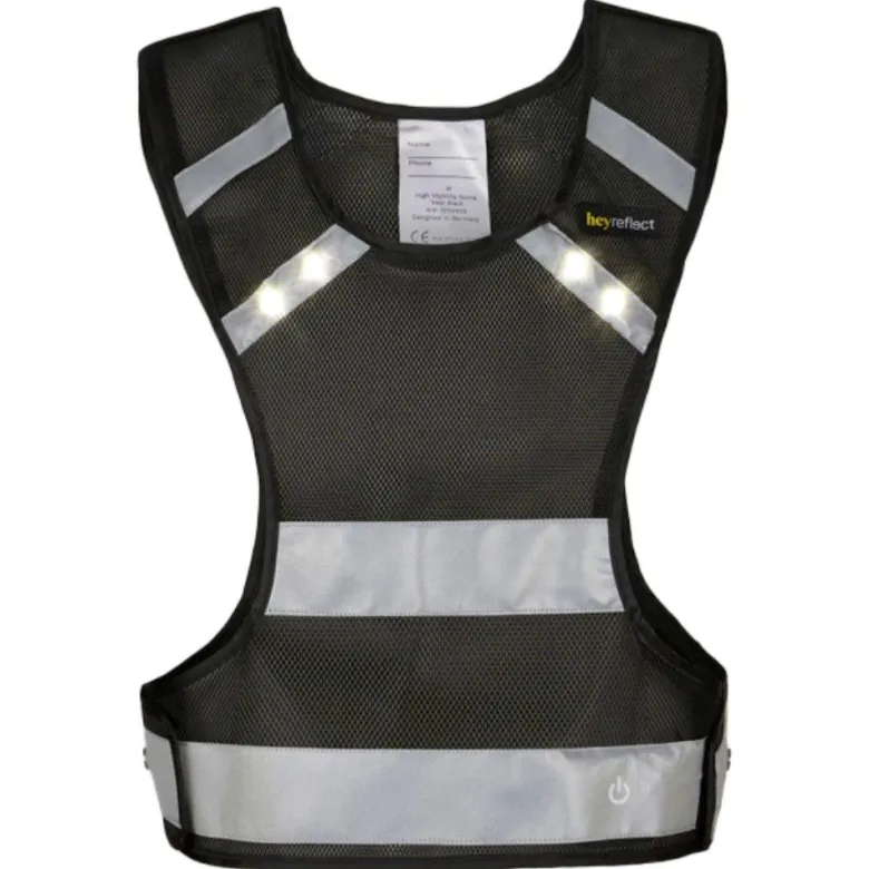 Gilet fluo-réfléchissant led - l - noir