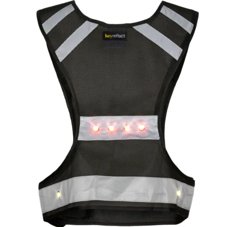 Gilet fluo-réfléchissant led - l - noir
