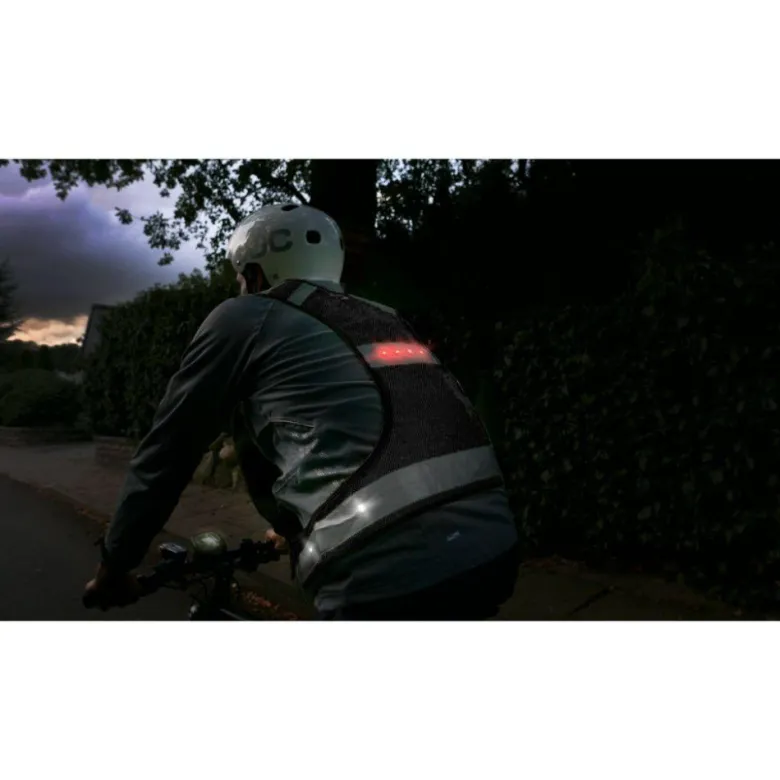 Gilet fluo-réfléchissant led - m - noir