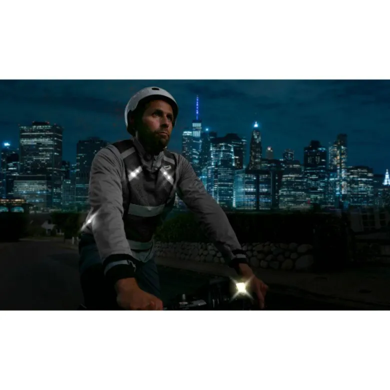 Gilet fluo-réfléchissant led - m - noir