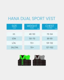 Gilet hana nylon sport 50n vert s m