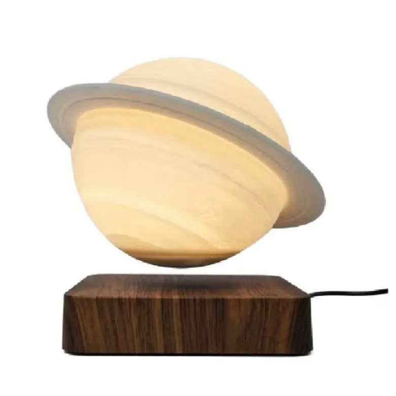 Globe saturne 3d incliné en lévitation a